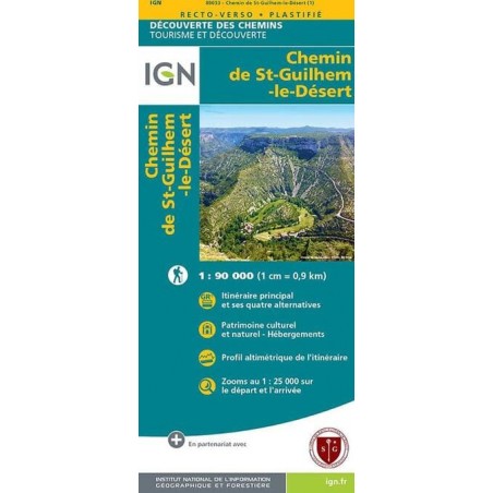 La carte du Chemin de St Guilhem le Désert