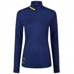 T-shirt de sport mérinos femmes à manches longues avec zip