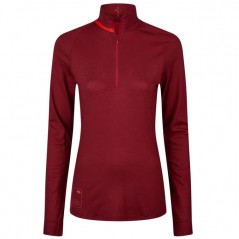 T-shirt de sport mérinos femmes à manches longues avec zip