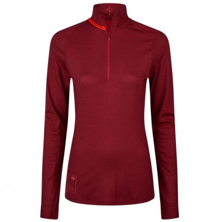 T-shirt de sport mérinos hommes à manches longues avec zip