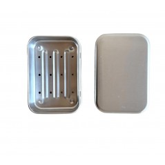 Boîte à savon Paos en aluminium avec égouttoir