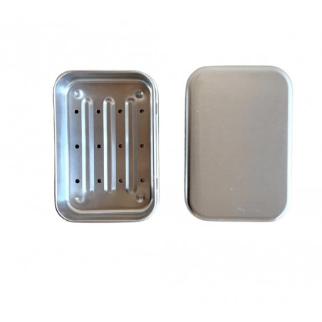 Boîte à savon Paos en aluminium avec égouttoir