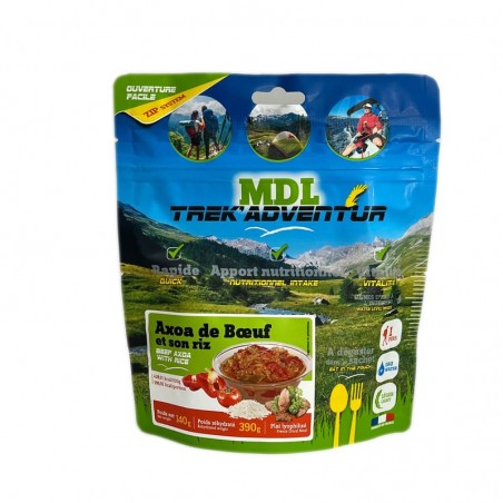 Axoa de Bœuf et son Riz déshydraté 140g - Repas complet randonnée MDL
