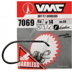Hameçons VMC Dry Fly 7069BN sans ardillon – Lot de 20