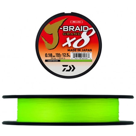 TRESSE Daiwa J-Braid Grand X8 16/100 Chartreuse